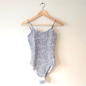 Scoop Vest Bodysuit in White Leopard